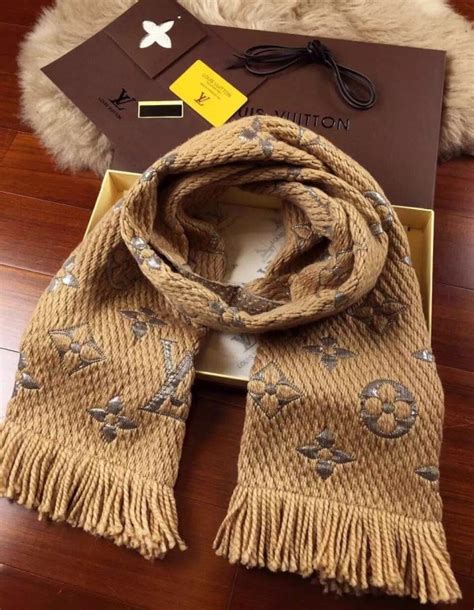 louis vuitton logomania scarf fake|louis vuitton checkered scarf.